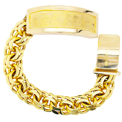 CHINO BRACELET WITH PLAIN BORDER PLATE AND SATIN FINISH ED00120