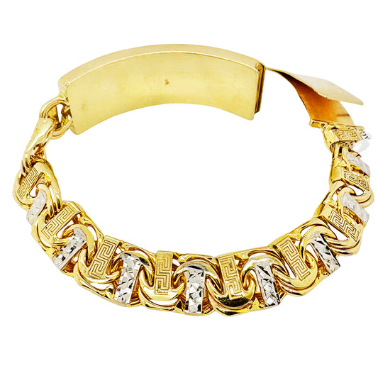 CHINO BRACELET WITH GREEK KEY AND PLAIN PLATE (T-BAR) 72.90 GM