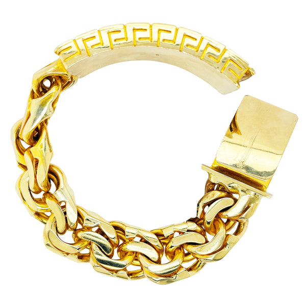 TIGHT LINK CHINO BRACELET WITH GREEK KEY ALL AROUND PLATE ED24750