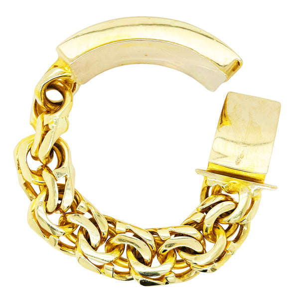 CHINO BRACELET WITH DIAMOND BORDER ON PLAIN PLATE ED029920