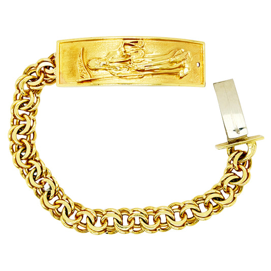 CHINO BRACELET WITH SANTA MUERTE ON PLATE 47.70 GM