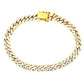 SOLID MIAMI CUBAN BRACELET WITH RHODIUM DIAMOND CUTS 24.90 GM
