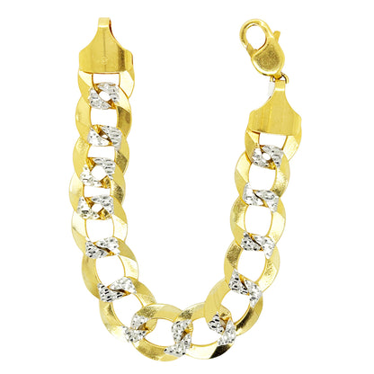 SOLID MIAMI CUBAN BRACELET WITH RHODIUM DIAMOND CUTS ED004150