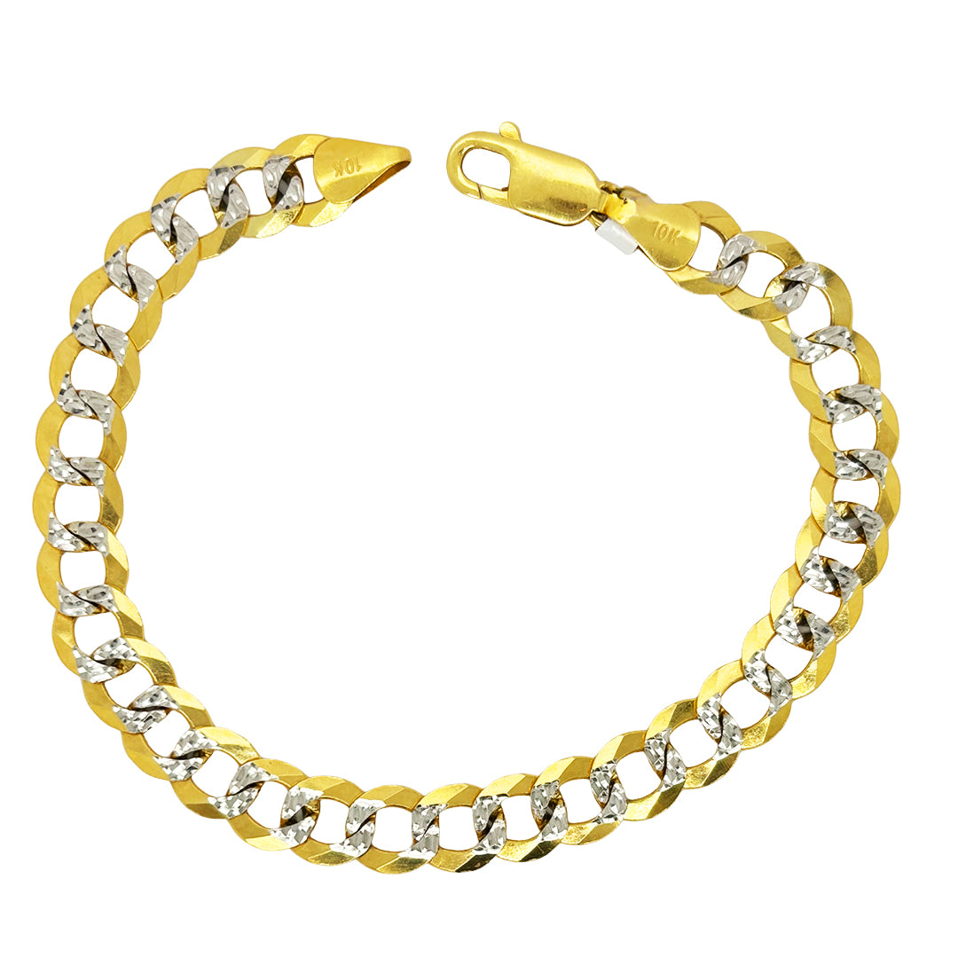 SOLID CUBAN BRACELET WITH RHODIUM DIAMOND CUTS ED0001360