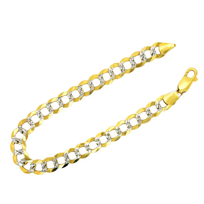 SOLID CUBAN BRACELET WITH RHODIUM DIAMOND CUTS ED0001360