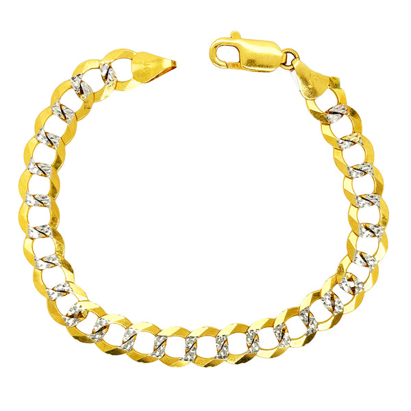 SOLID CUBAN BRACELET WITH RHODIUM DIAMOND CUTS ED001220