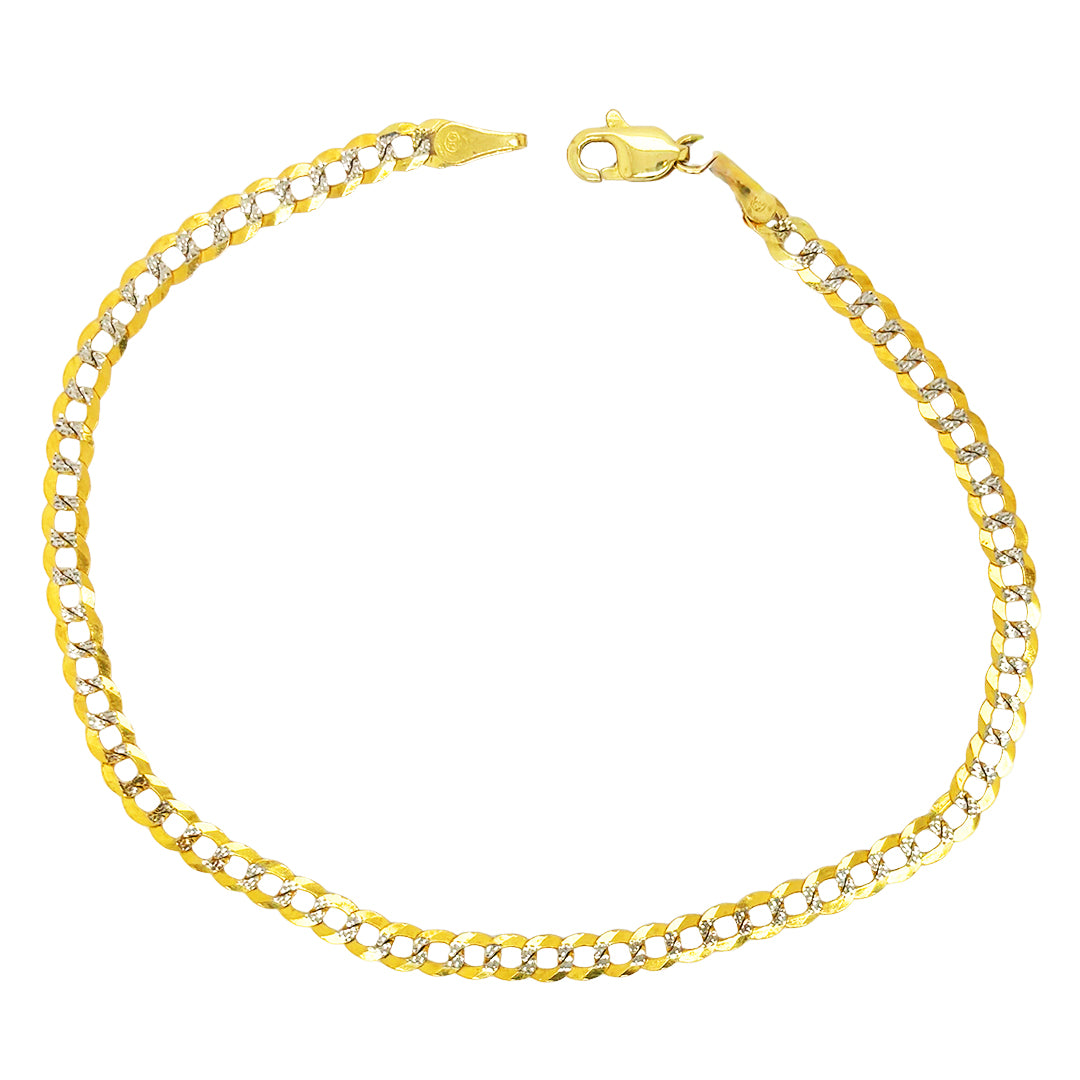 SOLID CUBAN BRACELET WITH RHODIUM DIAMOND CUTS ED00003