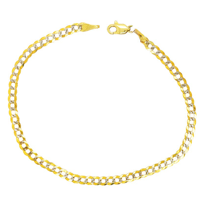 SOLID CUBAN BRACELET WITH RHODIUM DIAMOND CUTS ED00003