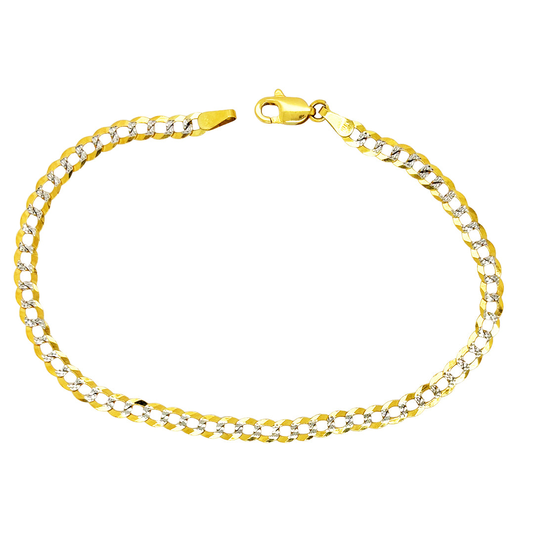 SOLID CUBAN BRACELET WITH RHODIUM DIAMOND CUTS ED00270