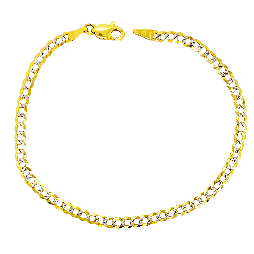 SOLID CUBAN BRACELET WITH RHODIUM DIAMOND CUTS ED00230