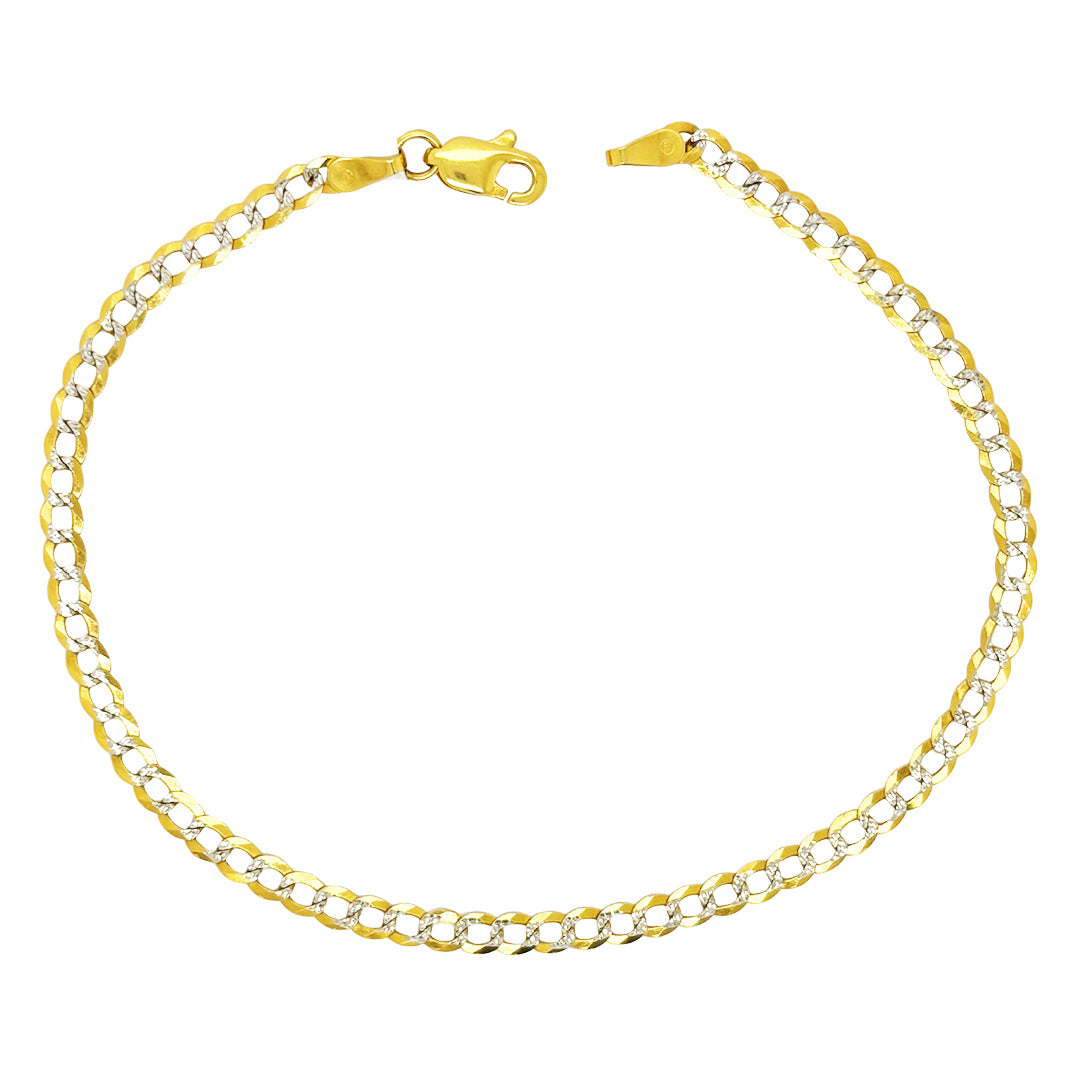 SOLID CUBAN BRACELET WITH RHODIUM DIAMOND CUTS ED00250