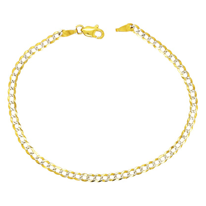 SOLID CUBAN BRACELET WITH RHODIUM DIAMOND CUTS ED00250