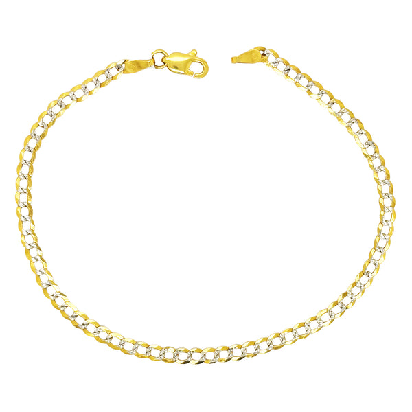 SOLID CUBAN BRACELET WITH RHODIUM DIAMOND CUTS ED00250