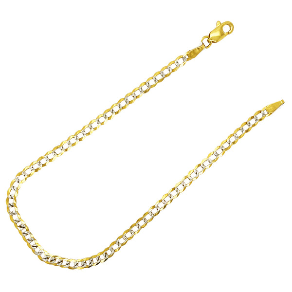 SOLID CUBAN BRACELET WITH RHODIUM DIAMOND CUTS ED00250