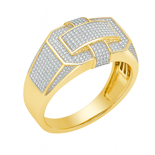 10KY 0.60CTW MICROPAVE DIAMOND MENS RING