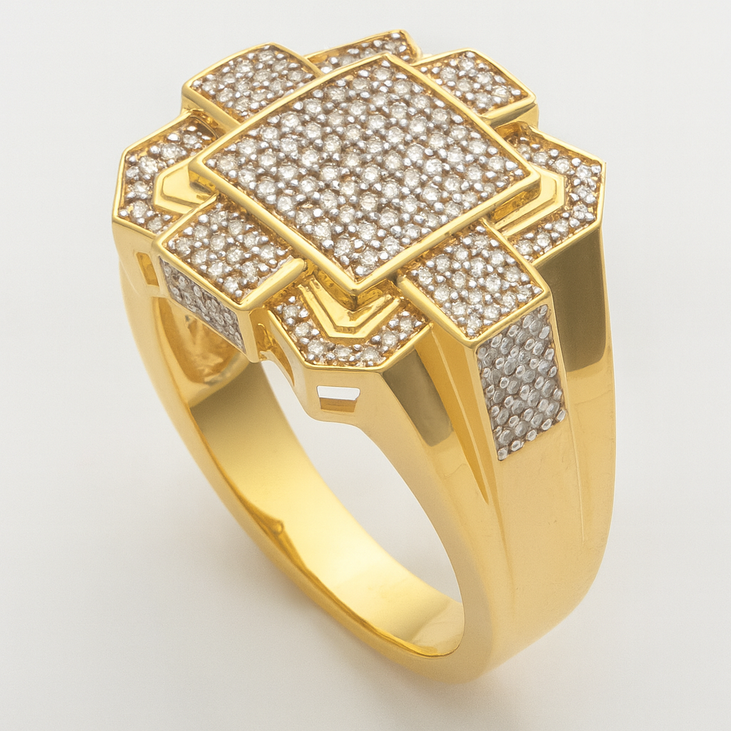 10KY 0.60CTW MICROPAVE DIAMOND MENS RING