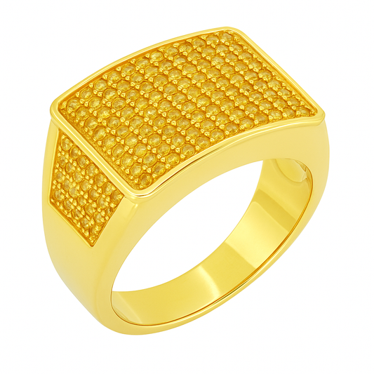 10KY 1.00CTW YELLOW DIAMOND MENS RING