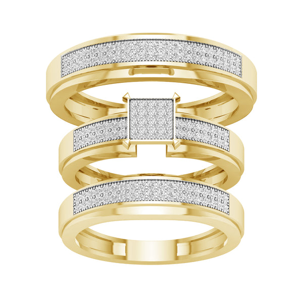 10K  0.33CT  Diamond Trio Set