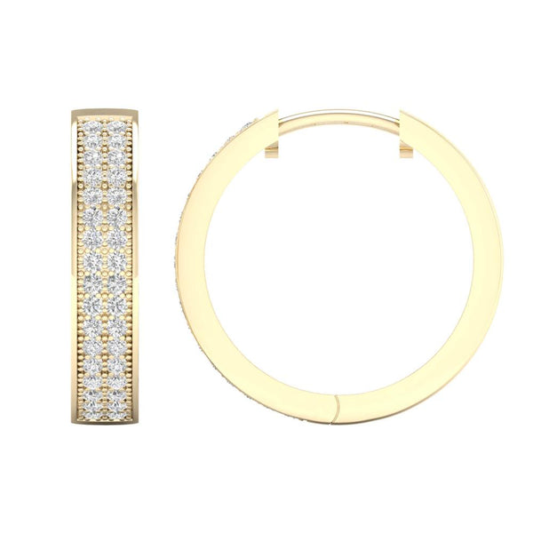10K 0.20ct Diamond Hoops