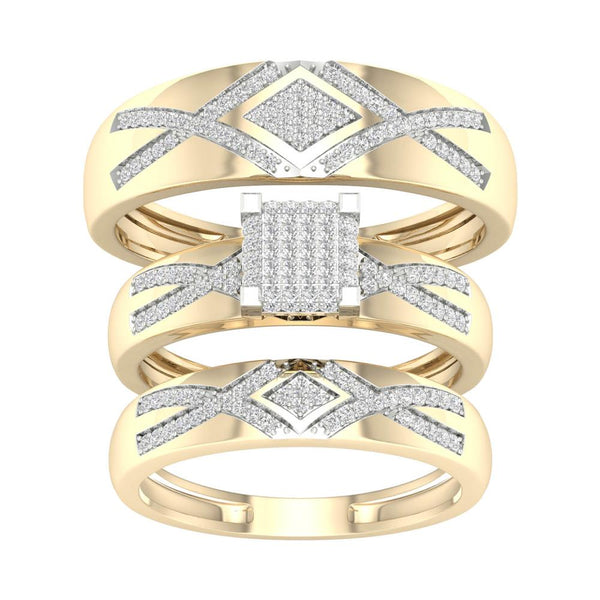10K 0.50ct Diamond Trio Set