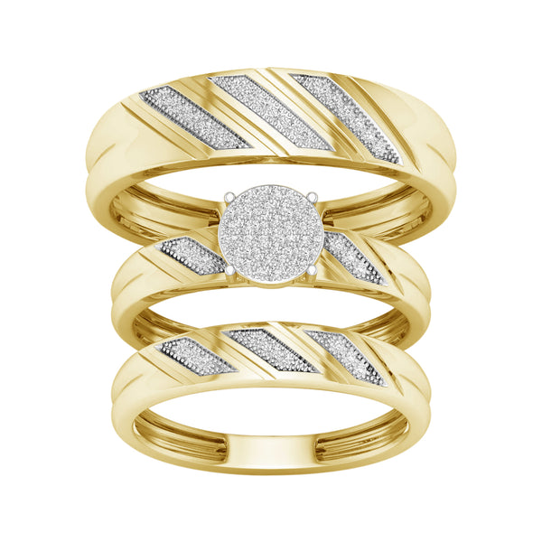 10K 0.20CT Diamond Trio Set