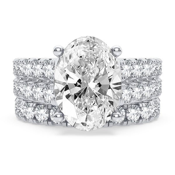 14K 5.00CT Certified Lab Grown Diamond Bridal Set