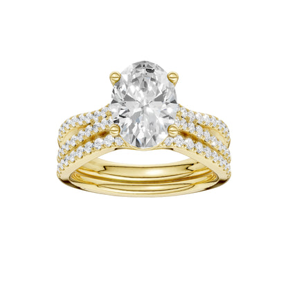 14K 1.40CT Lab Diamond Bridal Set