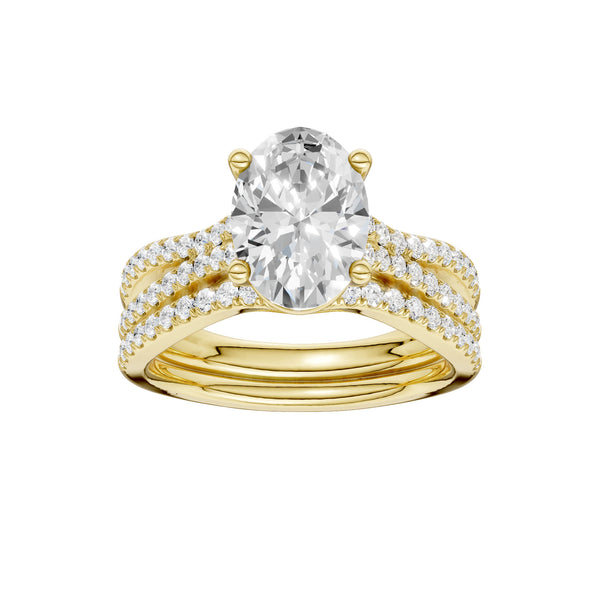 14K 1.40CT Lab Diamond Bridal Set