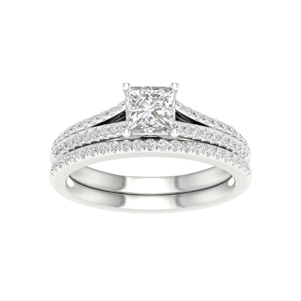 Certified Lab Grown 14K 1.40CT Diamond Bridal Set