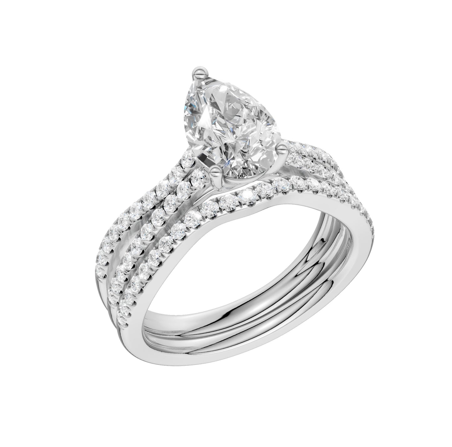 14K 1.40ct Lab Grown Diamond Bridal Set