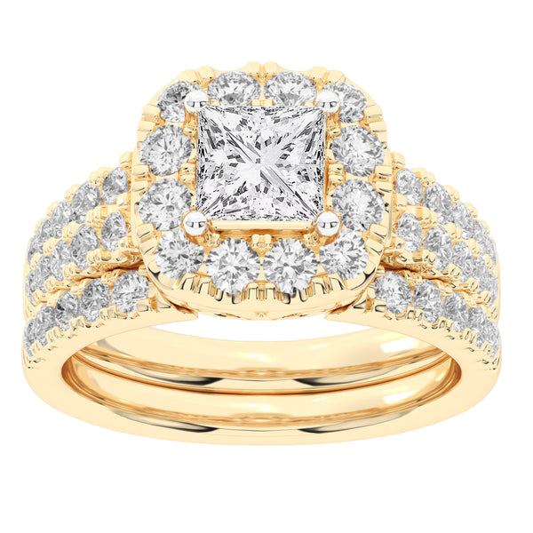 14K 2.00CT Lab Grown Diamond Bridal Set
