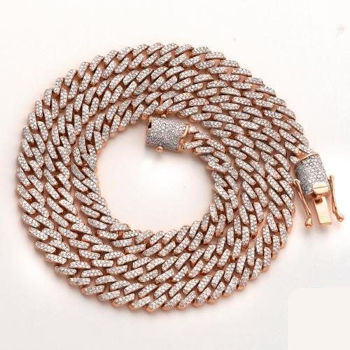 10KR 4.65CTW DIAMOND SQUARE LINK MIAMI CUBAN CHAIN