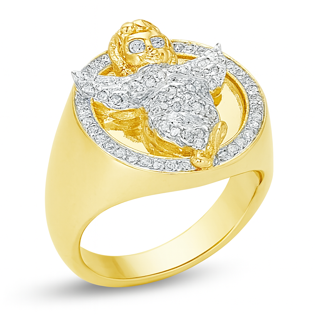 Diamond Angel Ring .40 CTW Round Cut 10K Yellow Gold