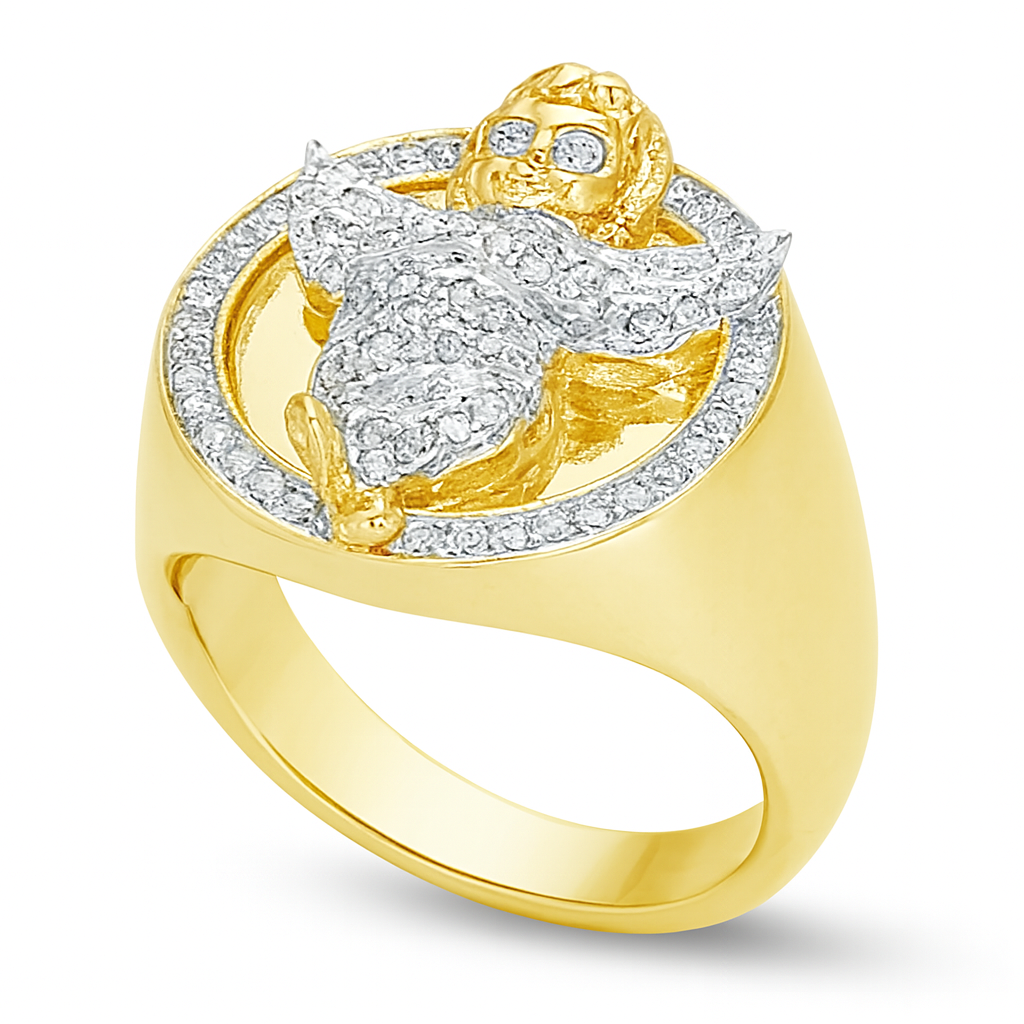 Diamond Angel Ring .40 CTW Round Cut 10K Yellow Gold