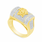 Diamond Designer Medusa Ring .27 CTW Round Cut 10K Yellow Gold