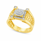 Diamond Nugget Ring .24 CTW Round Cut 10K Yellow Gold