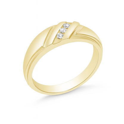 Diamond Ring .10 CTW Round Cut 14K Yellow Gold