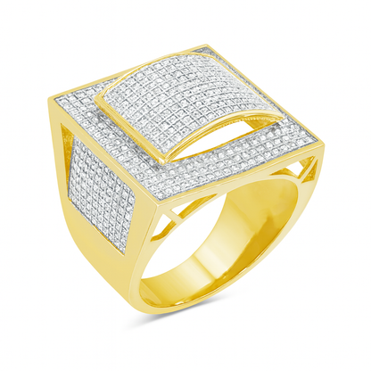 Diamond Ring 1.43 CTW Round Cut 10K Yellow Gold