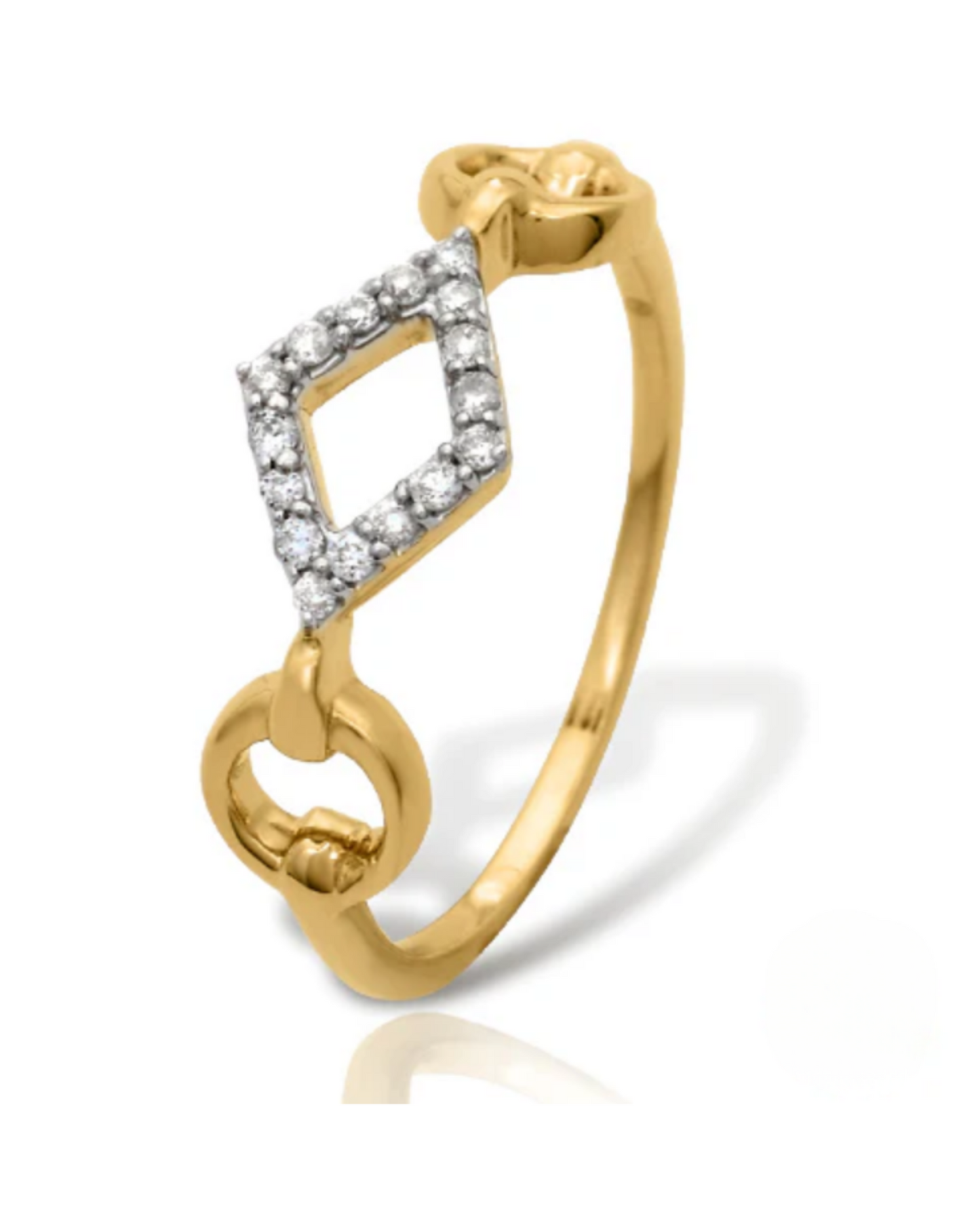 14KY 0.10CTW DIAMOND DESIGNER BAND - OPEN CIRCLE/O