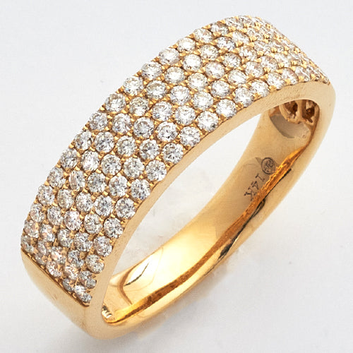 14KY 1.20CTW DIAMOND 5-ROW FLAT PAVE MENS BAND