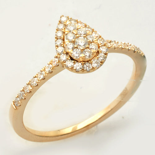 14KY 0.40CTW DIAMOND LADIES PEAR CLUSTER RING