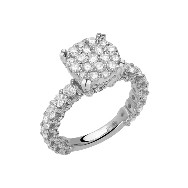 14KW 2.00CTW ROUND CLUSTER DIAMOND RING