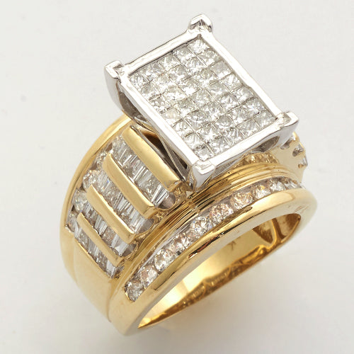 14KY+W 3.15TW PC DIAMOND CINDERELLA RING