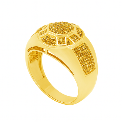 Yellow Canary Diamond Ring .36 CTW Round Cut 10K Yellow Gold