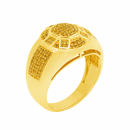 Yellow Canary Diamond Ring .36 CTW Round Cut 10K Yellow Gold