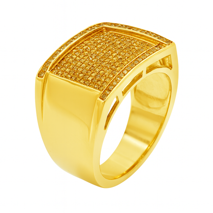 Yellow Canary Diamond Ring .58 CTW Round Cut 10K Yellow Gold