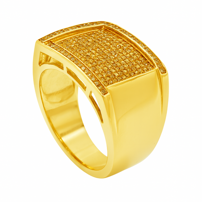 Yellow Canary Diamond Ring .58 CTW Round Cut 10K Yellow Gold