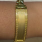 SEMI SOLID MIAMI CUBAN BRACELET WITH GREEK KEY BORDERED PLATE 21.20 GM