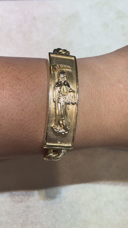 CHINO BRACELET WITH SANTA MUERTE ON PLATE ED04770