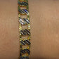 CUSTOM MADE CUBAN BRACELET TWO TONE WITH DIAMOND CUTS 25.10 GM